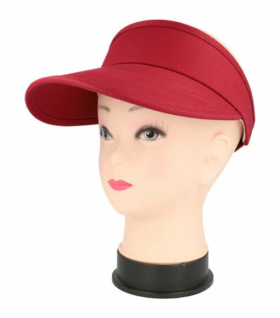 Zonneklep Stevige Klep Verstelbaar Maat 54cm - 59cm Rood