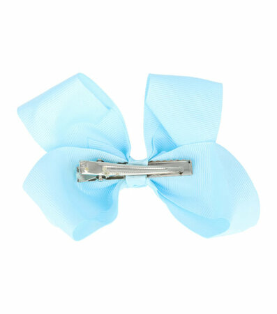 Haarspeld Duckklem Strik Stof 10cm Licht Blauw