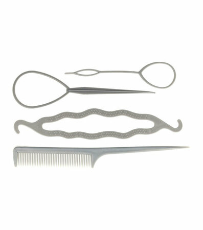 Styling Set Basic Puntkam Topsy Tail Easy Knot Grijs
