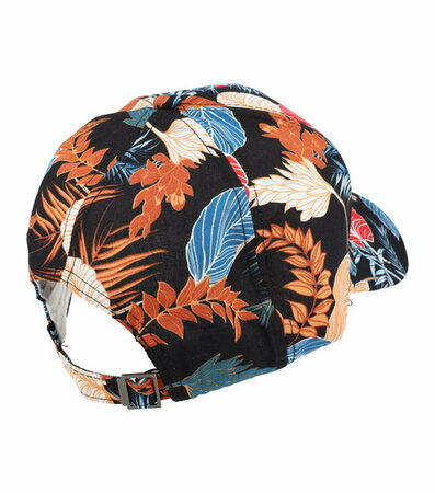 Cap Tropische Planten Patroon Maat 54cm - 58cm Color Zwart