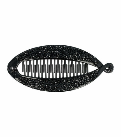 Haarspeld Bananenklem 14cm Glitter Steentjes Zwart