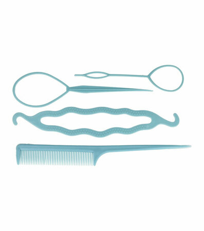 Styling Set Basic Puntkam Topsy Tail Easy Knot Blauw
