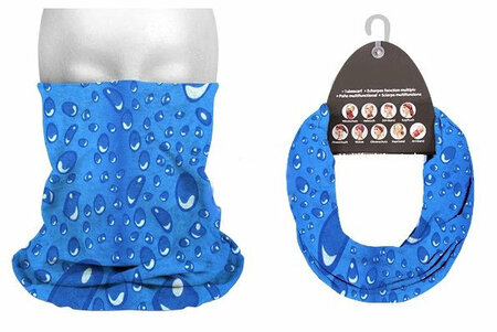Haarband Multifunctioneel Druppel Print Blauw