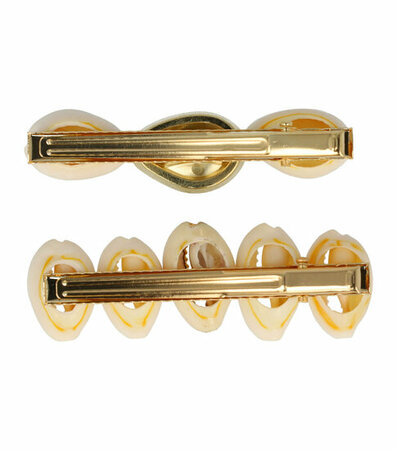 Haarspeld Duckklem Schelpen Goud Creme