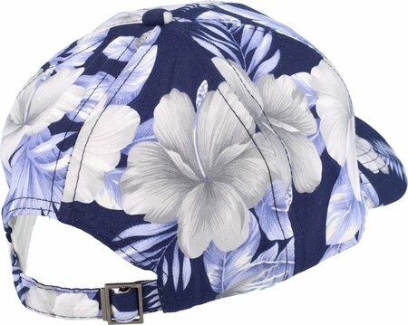 Cap Pet Baseball Model Tropische Bloemen Patroon Maat 54cm - 58cm Wit Donker Blauw