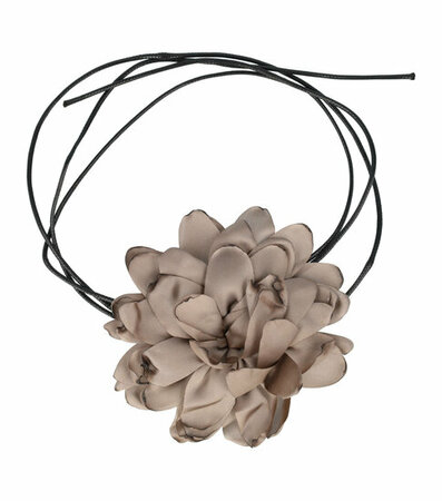 Haarband Veter Bloem Taupe Grijs