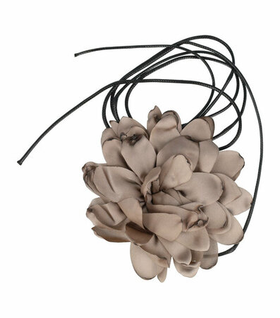 Haarband Veter Bloem Taupe Grijs