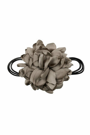 Haarband Veter Bloem Taupe Grijs