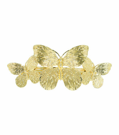 Haarspeld Vlinder Ribbel Metaal 10cm Goud