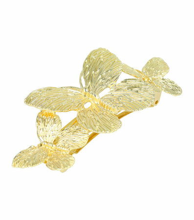 Haarspeld Vlinder Ribbel Metaal 10cm Goud