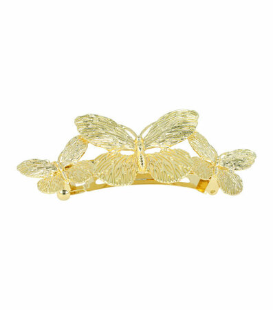 Haarspeld Vlinder Ribbel Metaal 10cm Goud