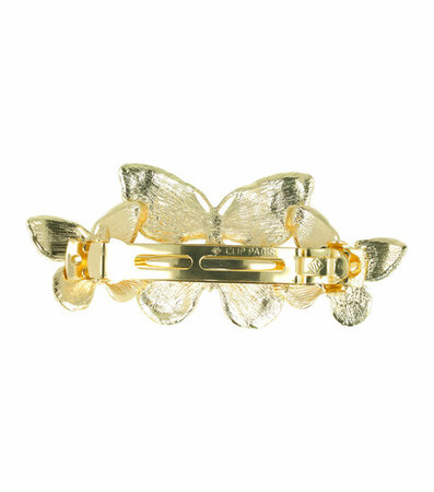 Haarspeld Vlinder Ribbel Metaal 10cm Goud