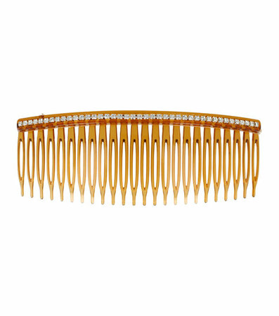 Haarspeld Haarkam 1 Rij Strass Steentjes 13cm Bruin