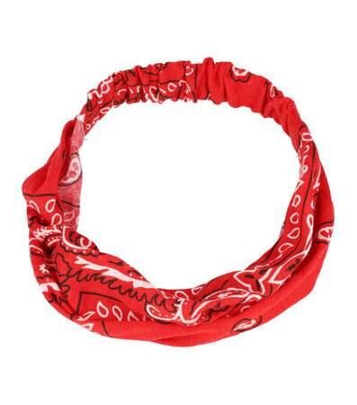 Haarband 3-in-1 Paisley Print Stof Rood