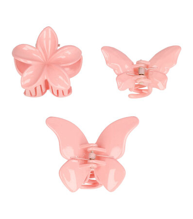 Haarklemmen Set Klein Vlinder Bloem Licht Roze