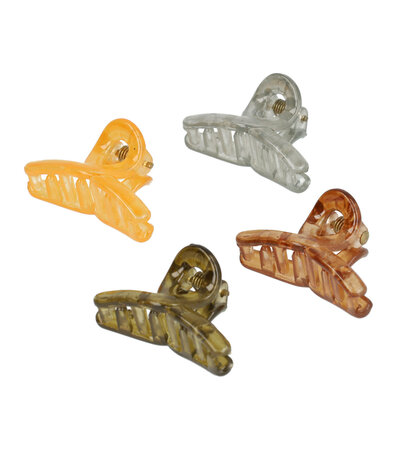 Haarklemmen Set Klein Wave 3cm Transparant Naturel