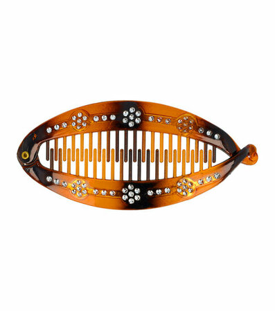 Bananenklem Strass Steentjes Bruin