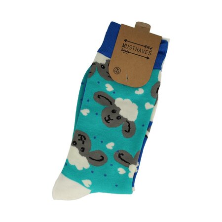 Sokken - Schaap - Katoen - Uniseks - Schoenmaat 38-46 - Wit Blauw