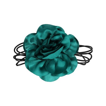 Haarband Veter Roos Bloem 12cm Jade Groen