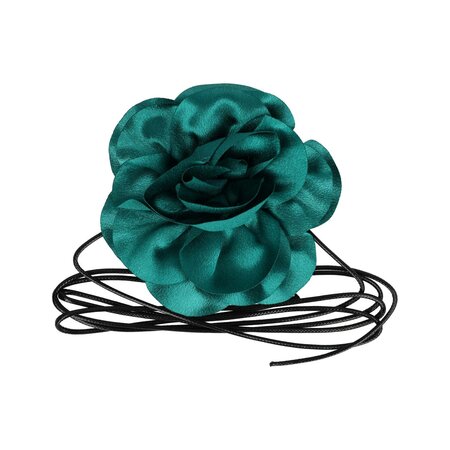 Haarband Veter Roos Bloem 12cm Jade Groen