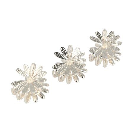 Haarklemmen Margriet Bloem Klein 3 Stuks 3cm Zilver