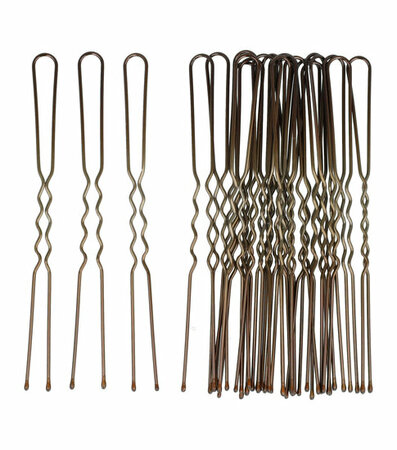 Haarpinnen Haardotspelden 24 Stuks 8cm Bruin