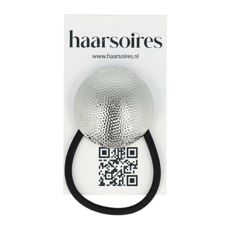 Haarelastiek Cirkel Ribbel Cuff Ornament Zilver