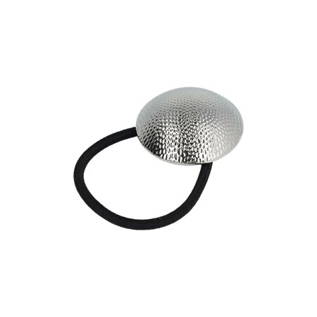 Haarelastiek Cirkel Ribbel Cuff Ornament Zilver