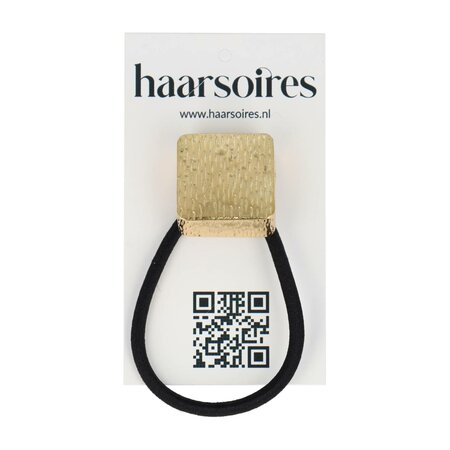 Haarelastiek Vierkant Ribbel Cuff Ornament Goud