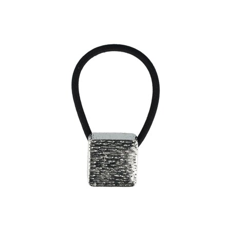 Haarelastiek Vierkant Ribbel Cuff Ornament Zilver