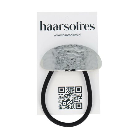 Haarelastiek Ovaal Hamerslag Cuff Ornament Zilver