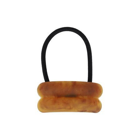 Haarelastiek Ringen Duo Cuff Ornament Kunststof Mat Bruin
