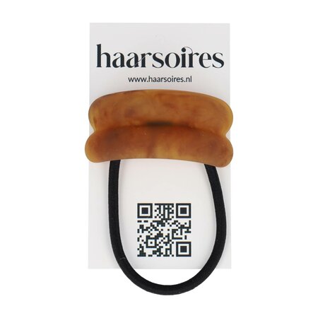 Haarelastiek Ringen Duo Cuff Ornament Kunststof Mat Bruin
