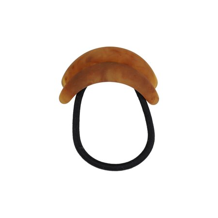 Haarelastiek Ringen Duo Cuff Ornament Kunststof Mat Bruin