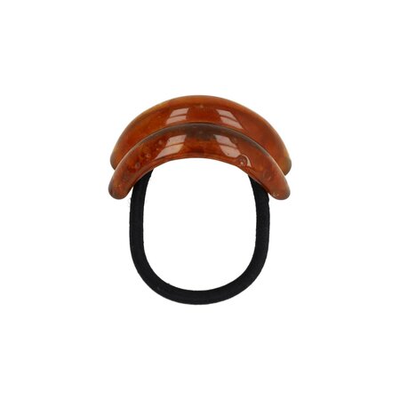 Haarelastiek Ringen Duo Cuff Ornament Kunststof Bruin