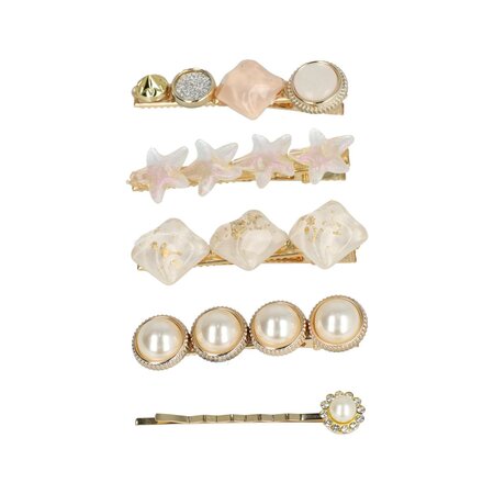 Duckklemmen Set Cirkel Vierkant Ster Fantasie 6cm Creme