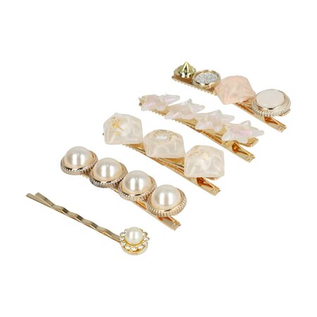Duckklemmen Set Cirkel Vierkant Ster Fantasie 6cm Creme