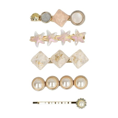 Duckklemmen Set Cirkel Vierkant Ster Fantasie 6cm Creme