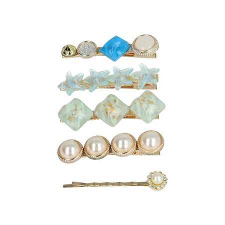 Duckklemmen Set Cirkel Vierkant Ster Fantasie 6cm Blauw