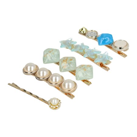 Duckklemmen Set Cirkel Vierkant Ster Fantasie 6cm Blauw