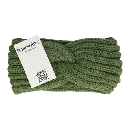 Haarband Winter Twist Knitted 10cm Groen