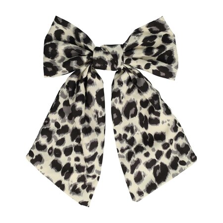 Duckklem Strik Panter Print Zwart Creme Grijs