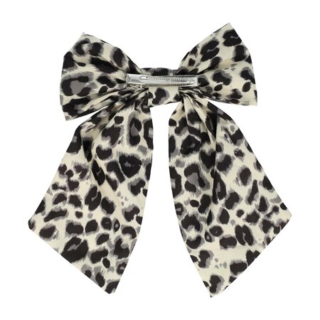 Duckklem Strik Panter Print Zwart Creme Grijs