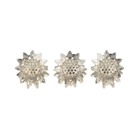 Haarklemmen Zonnebloem Klein 3 Stuks 3cm Zilver