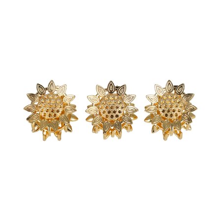 Haarklemmen Zonnebloem Klein 3 Stuks 3cm Goud