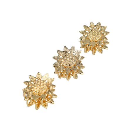 Haarklemmen Zonnebloem Klein 3 Stuks 3cm Goud