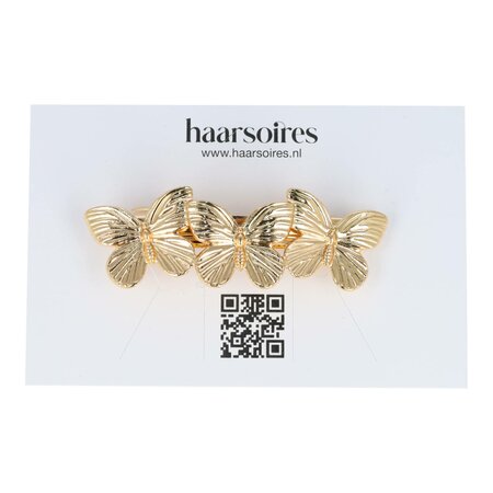 Haarspeld Vlinder Metaal 7cm Goud