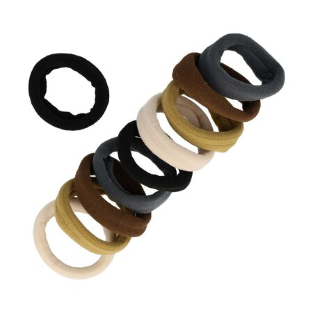 Haarelastieken Endless Color Mix 4,5cm Beige Bruin Grijs Zwart