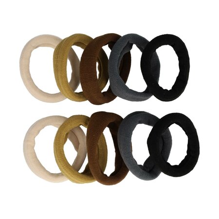 Haarelastieken Endless Color Mix 4,5cm Beige Bruin Grijs Zwart