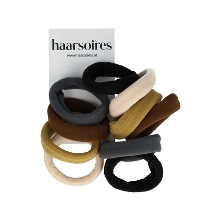 Haarelastieken Endless Color Mix 4,5cm Beige Bruin Grijs Zwart